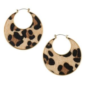 STELLA & RUBY Leopard-Print Hoops